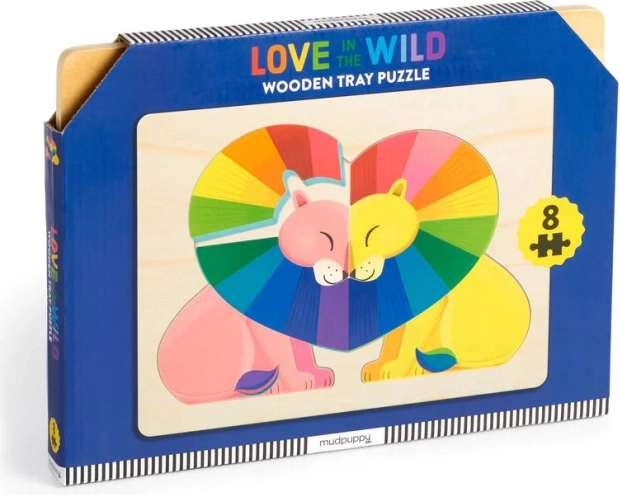 Mudpuppy drewniane puzzle Miłość w dziczy