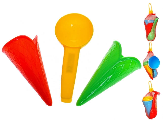 Zestaw do piasku lody 12,5 cm w siatce