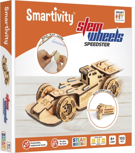 Smartivity Formuła – drewniany zestaw konstrukcyjny samochodu wyścigowego z wyrzutnią