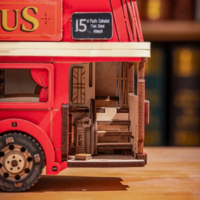 3D drewniana układanka londyński piętrowy autobus