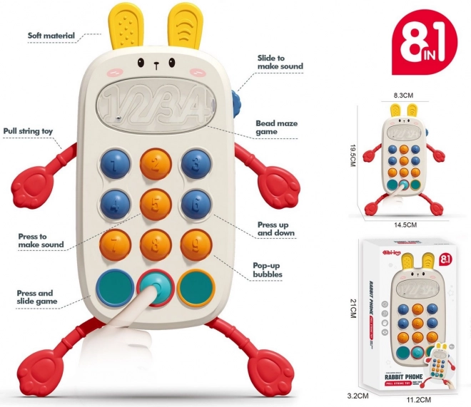 Sensoryczny telefon komórkowy dla dzieci z motywem króliczka