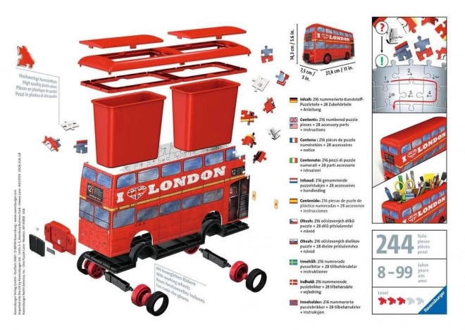 Ravensburger 3D puzzle londyński autobus Doubledecker 216 elementów