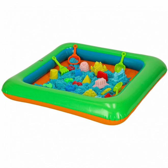 Piasek kinetyczny w pudełku 1 kg piaskownica - 27 elementów