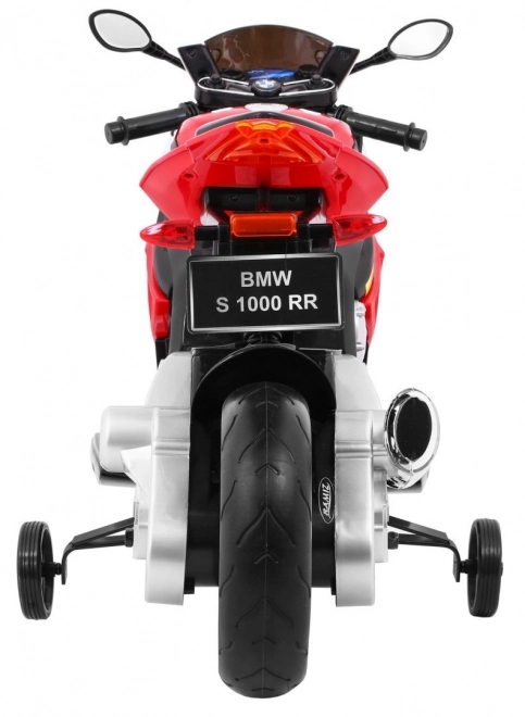 BMW S1000 RR Motocykl dziecięcy na baterie + koła pomocnicze + podnóżek – czerwony