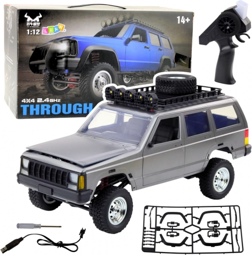 Zabawkowy terenowy pojazd RC 4x4 Srebrny 1:12