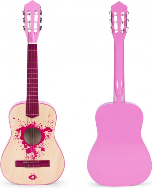 Dziecięca gitara różowa z 6 strunami ECOTOYS