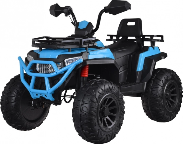 Dziecięcy elektryczny quad 4x4 z gazem w manetce i tylnym zawieszeniem – Niebieski