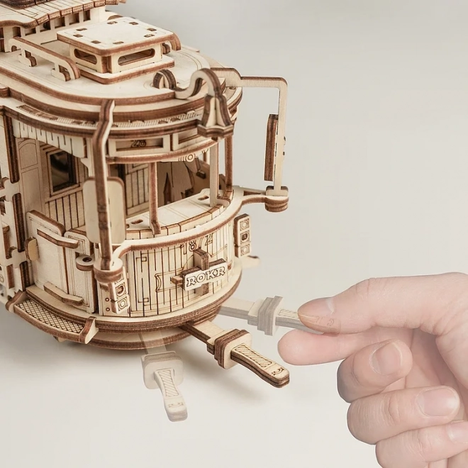 RoboTime 3D drewniane mechaniczne puzzle Tramwaj