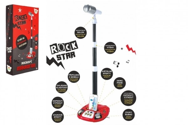 Mikrofon Karaoke ROCK STAR z efektami świetlnymi i dźwiękowymi