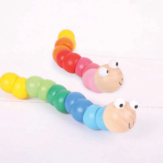 Bigjigs Toys drewniane zabawki - Kolorowy robaczek niebieski