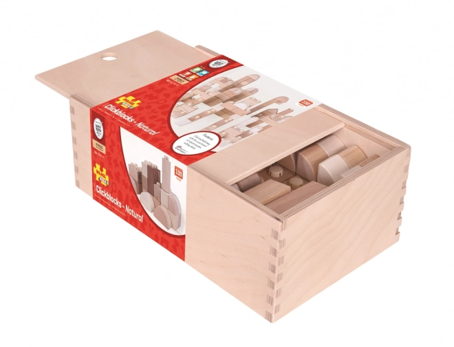 Bigjigs Baby Drewniane Spojkostki - Natur zestaw 100 sztuk