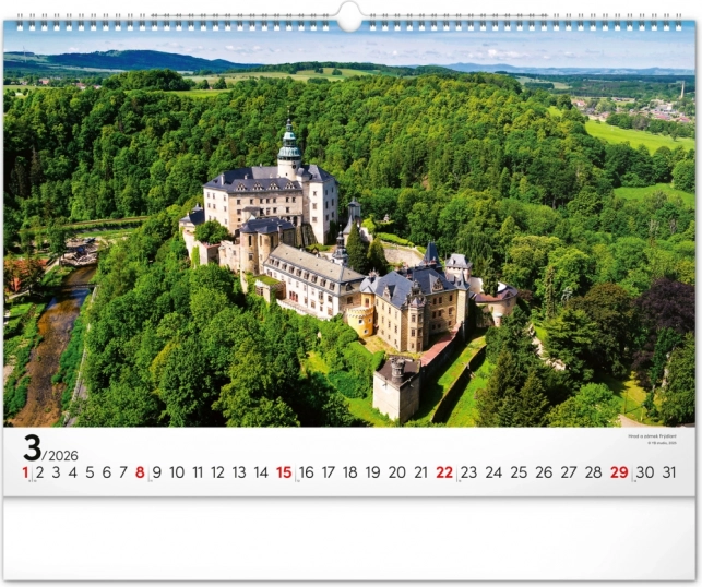 Kalendarz ścienny Panoramy Czech 2026