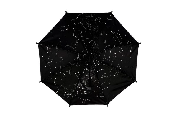 Parasol gwieździste niebo automatyczny 70cm metal/plastik srebrny w woreczku
