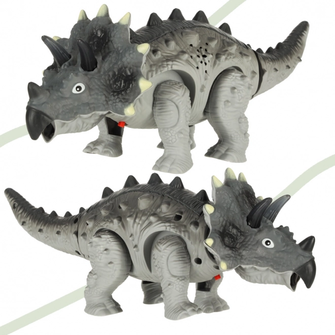 Dinozaur Triceratops na baterie Interaktywna zabawka chodzi, świeci, ryczy