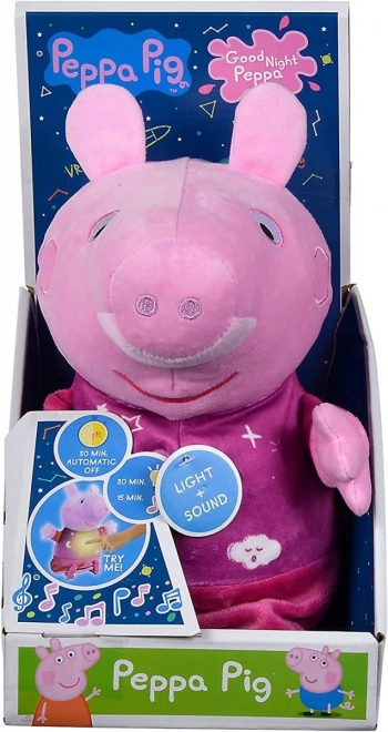 Peppa Pig 2w1 pluszowy sen, grający + światło, różowy, 25 cm