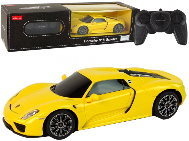 Samochód R/C Porsche 918 zdalnie sterowany żółty 1:24