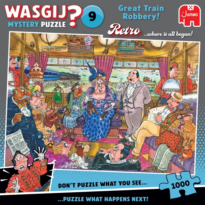 Jumbo Puzzle Wasgij Mystery 9: Wielki napad na pociąg 1000 kawałków