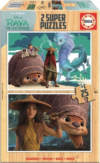 Drewniane puzzle RAYA I OSTATNI SMOK 2×25 elementów – EDUCA