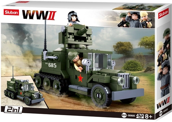 Sluban WWII M38-B0685 Radziecki Półgąsienicowy Wóz 2w1 - Half-Track