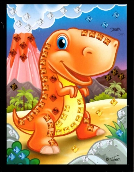 Mozaika obrazek mini dinozaur błyszczący 10x12cm mix rodzajów