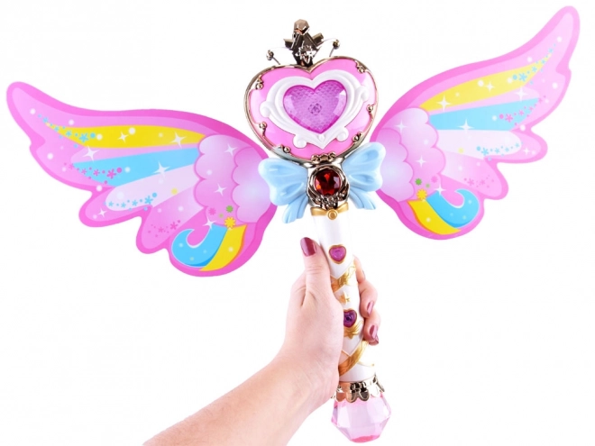 Magiczna różdżka z różowymi bańkami