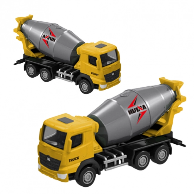 Model kolekcjonerski betoniarki Huina żółty 1:80