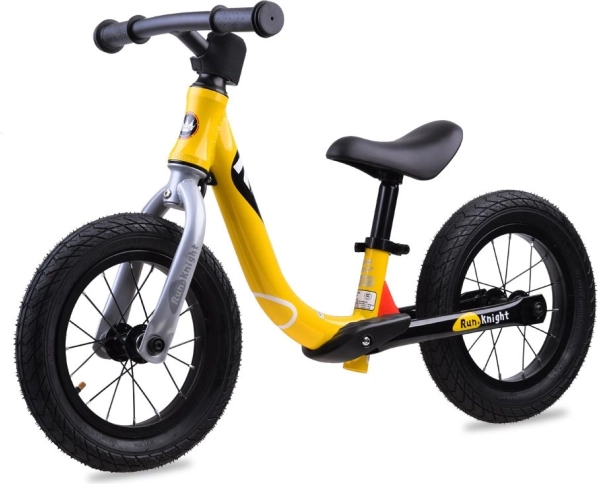 Rowerek biegowy RoyalBaby Run Little Knight 12" z pompowanymi kołami – żółta
