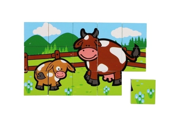 Drewniane klocki Moje pierwsze zwierzątka 15 szt.