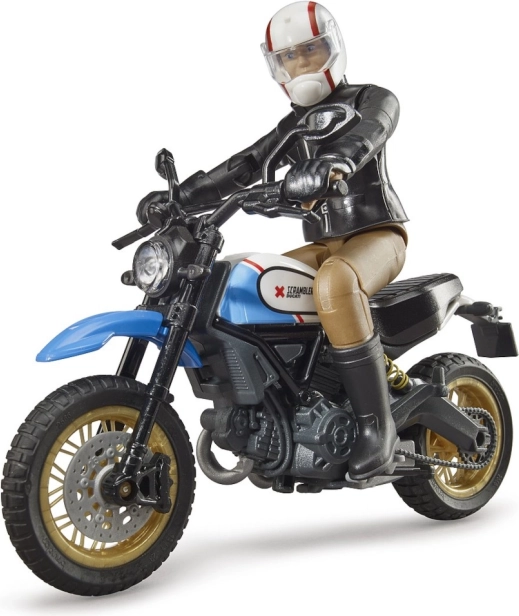 Bworld motocykl Scrambler DUCATI Cafe Racer z jeźdźcem