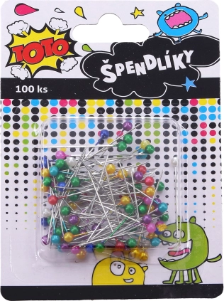 Szpilki z kolorową główką 100 szt.