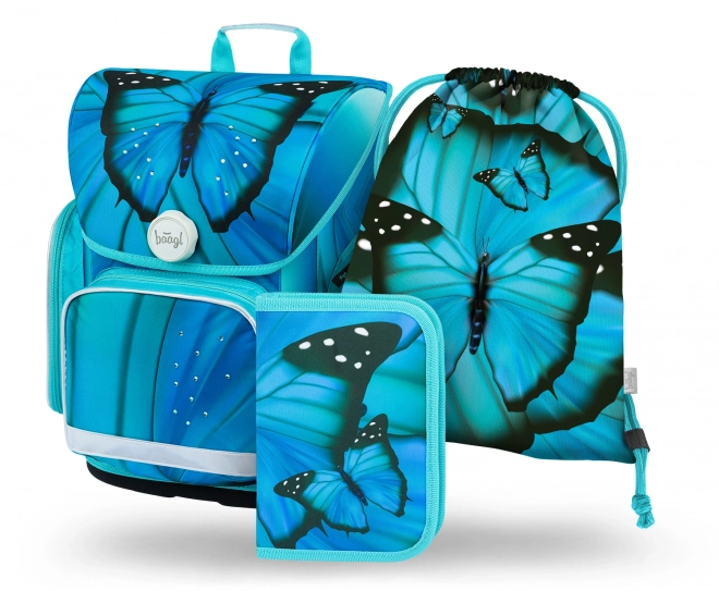 BAAGL ZESTAW 3 Ergo Butterfly: tornister, piórnik, worek