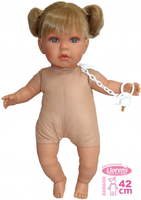 Llorens 424J JULIA - realistyczna lalka z dźwiękami i miękkim materiałowym ciałem - 42 cm