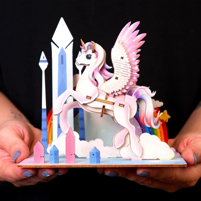 3D drewniane puzzle Jednorożec