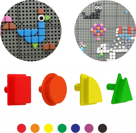 Masterkidz Zestaw kołeczków w kształcie figur geometrycznych do tablic STEM