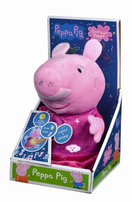 Peppa Pig 2w1 pluszowy sen, grający + światło, różowy, 25 cm