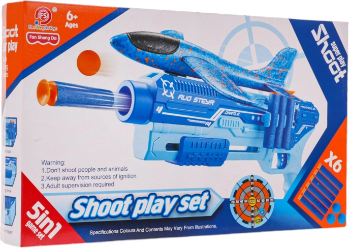 Pistolet z wyrzutnią samolotu 5w1 – pomarańczowy