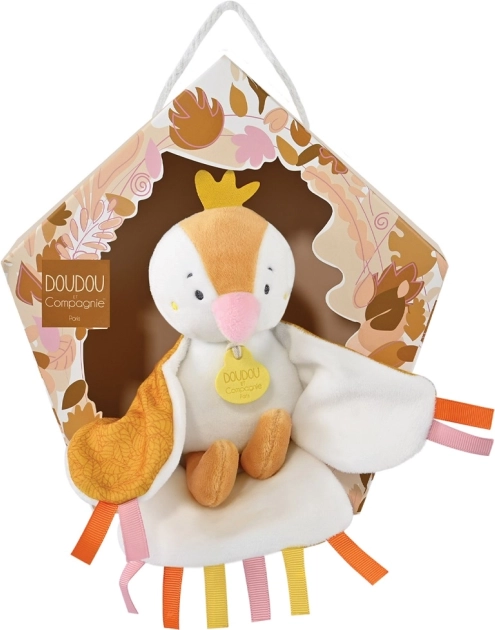 Doudou zestaw prezentowy – muzyczny pluszowy ptaszek 23 cm – żółty