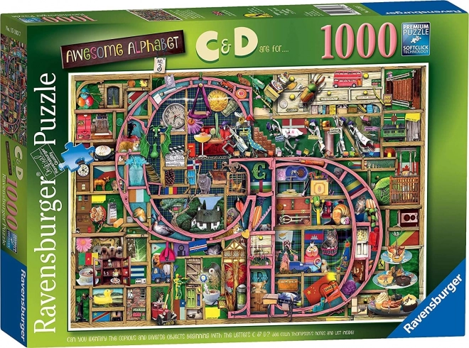 RAVENSBURGER Puzzle Niesamowita alfabet - litery C i D 1000 elementów