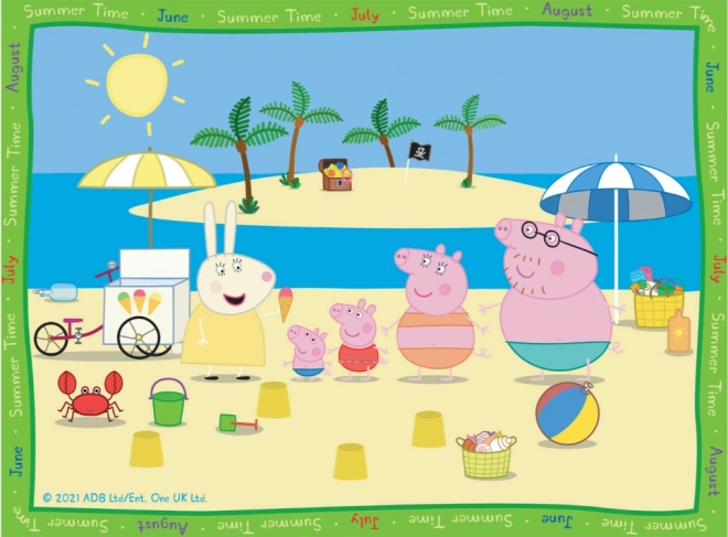 Puzzle Ravensburger Świnka Peppa – pory roku 4w1 (12–24 elementy)