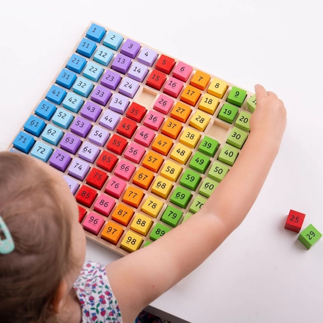 Edukacyjna zabawka Bigjigs Toys – Drewniane cyfry w pojemniku