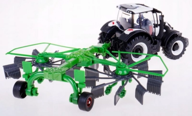Bburago Farma 10cm Traktor z Przyczepą - Valtra N174 - Przyczepa Wywrotka