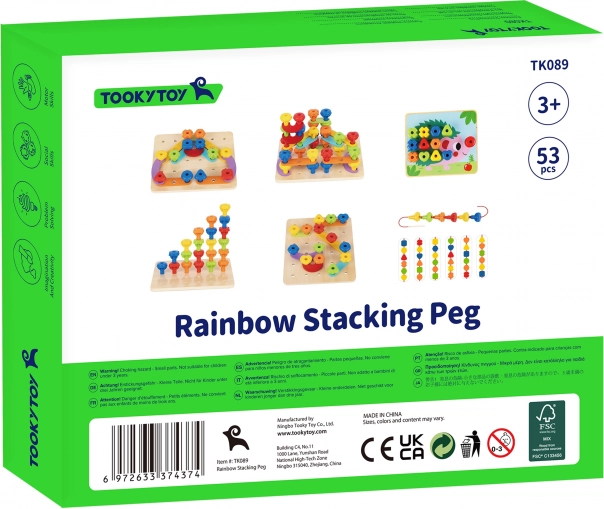 Tooky Toy wielofunkcyjna tablica z kolorowymi śrubkami do nauki kształtów