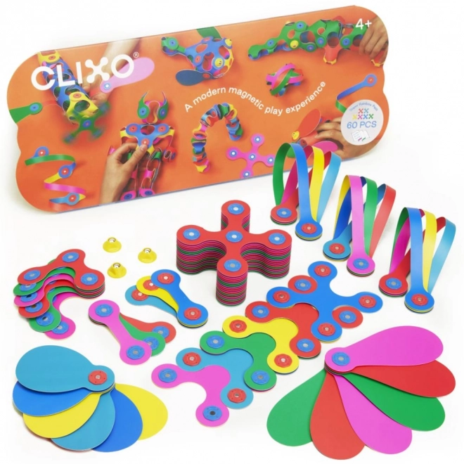 Magnetyczne klocki Clixo Super Rainbow, 60 sztuk