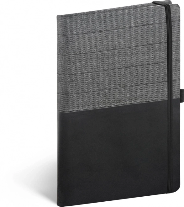 Notýsek NOTIQUE czarnoszary w linię 13 x 21 cm