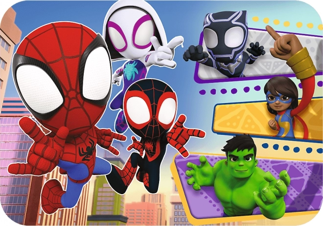 TREFL Drewniane puzzle Spidey i jego niesamowici przyjaciele 24 elementy