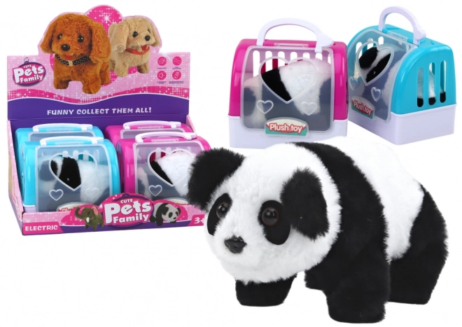 Pluszowa interaktywna panda w kolorze Transporter Pink Blue
