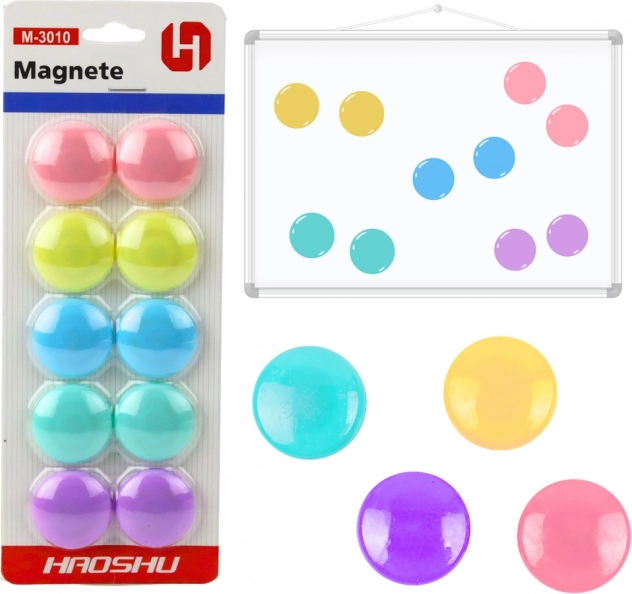 Zestaw kolorowych magnesów 10 szt. 3 cm