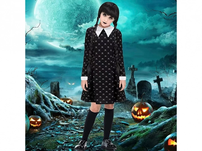 Kostium Halloween Wednesday Addams dla dzieci