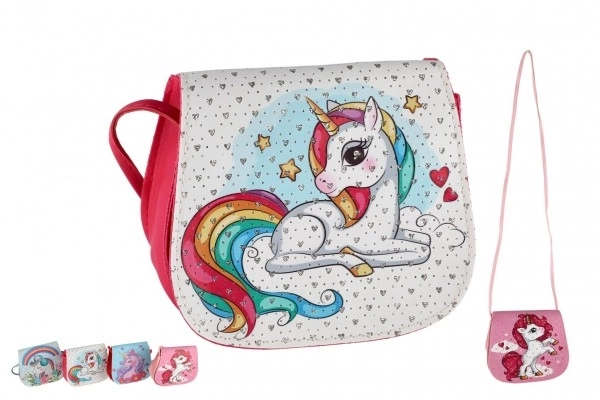 Torebka/Jednorożec torba z kamykami plastik 4 kolory w woreczku 17x15x3cm
