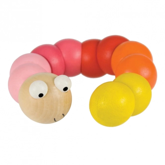 Bigjigs Toys drewniane zabawki - Kolorowy robaczek niebieski